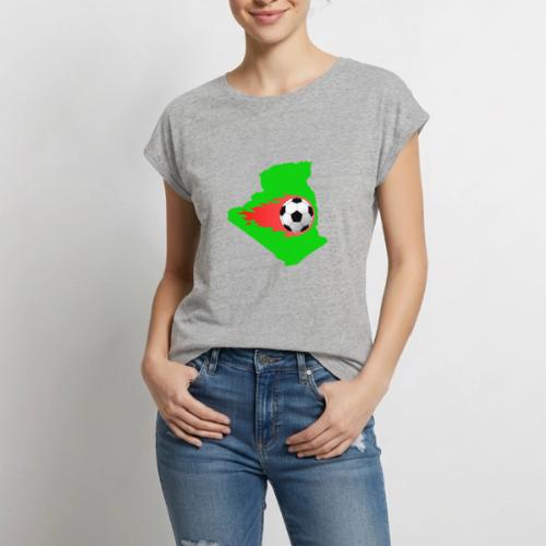 Algerian Football Fire - Women's Premium Roll Up Sleeve T-Shirt