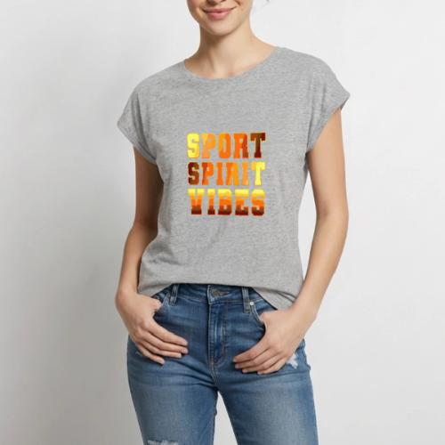 Sport Spirit Vibes Gradient - Women's Premium Roll Up Sleeve T-Shirt