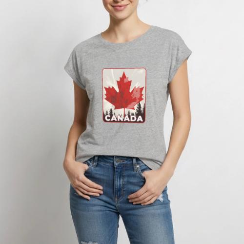 Echoes of Canada - Women's Premium Roll Up Sleeve T-Shirt