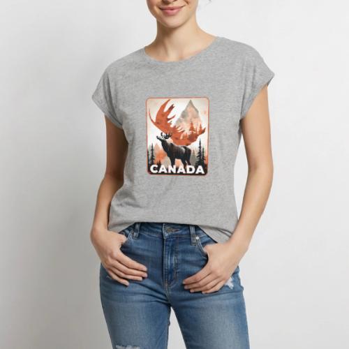 Canada Wild Spirit - Women's Premium Roll Up Sleeve T-Shirt