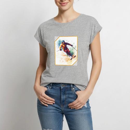 Winter Skiing Escape - Women's Premium Roll Up Sleeve T-Shirt