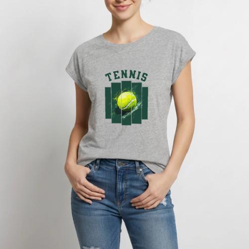 Tennis Motion - Women's Premium Roll Up Sleeve T-Shirt