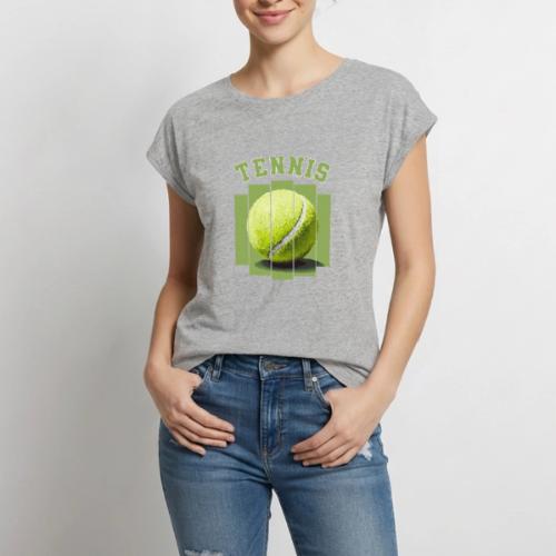 Tennis Minimal - Women's Premium Roll Up Sleeve T-Shirt