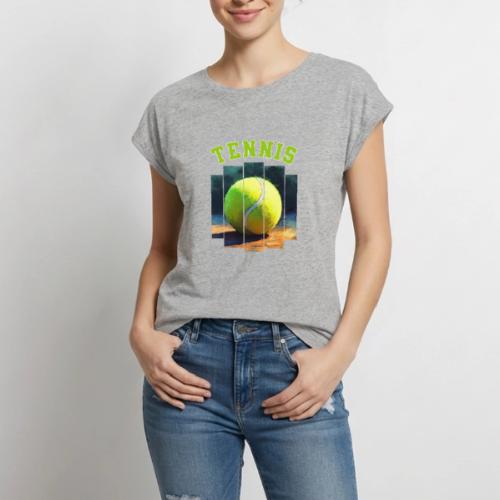 Tennis Vibes Only - Women's Premium Roll Up Sleeve T-Shirt