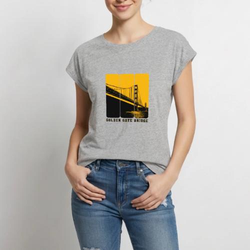 Golden Gate Bold Icon - Women's Premium Roll Up Sleeve T-Shirt