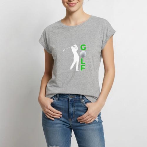 Golf: Classic Golf Motion - Women's Premium Roll Up Sleeve T-Shirt
