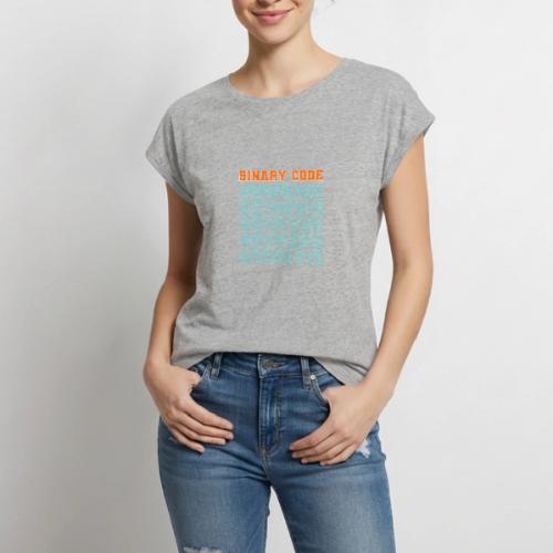 Say Hello in Binary code - Women's Premium Roll Up Sleeve T-Shirt