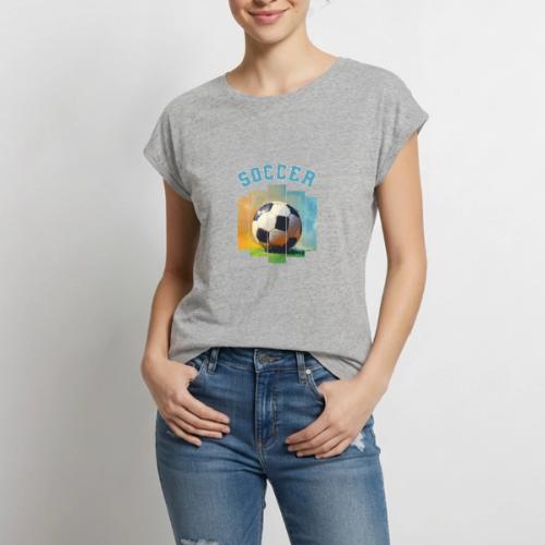 Soccer Ball Vibes - Women's Premium Roll Up Sleeve T-Shirt