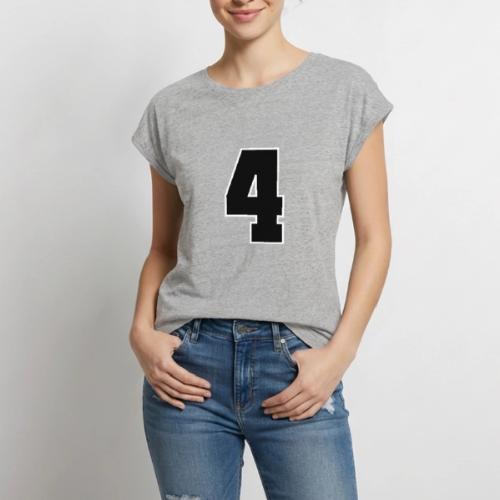 Varsity Number 4 College Style - Women's Premium Roll Up Sleeve T-Shirt