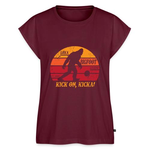Kick on Kicka Bigfoot - Women's Premium Roll Up Sleeve T-Shirt