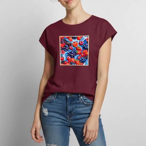 Berrylicious Blue Dream - Women's Premium Roll Up Sleeve T-Shirt