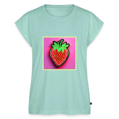Vibrant Strawberry Neon Sign - Women's Premium Roll Up Sleeve T-Shirt