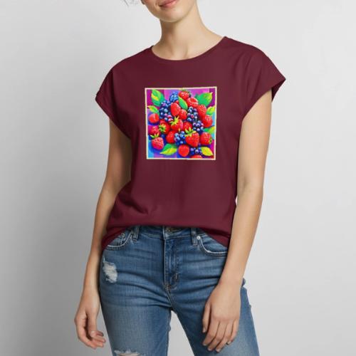 Fresh Berry Bounty - Women's Premium Roll Up Sleeve T-Shirt