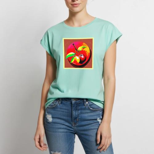 Vibrant Cherry Duo - Women's Premium Roll Up Sleeve T-Shirt