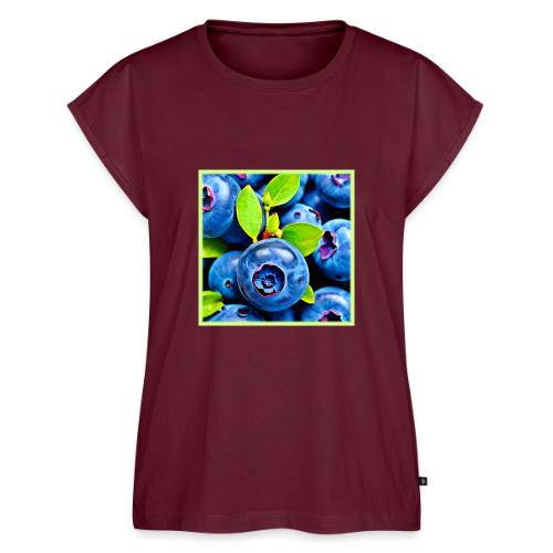Fresh Blueberries Close-Up - Women's Premium Roll Up Sleeve T-Shirt