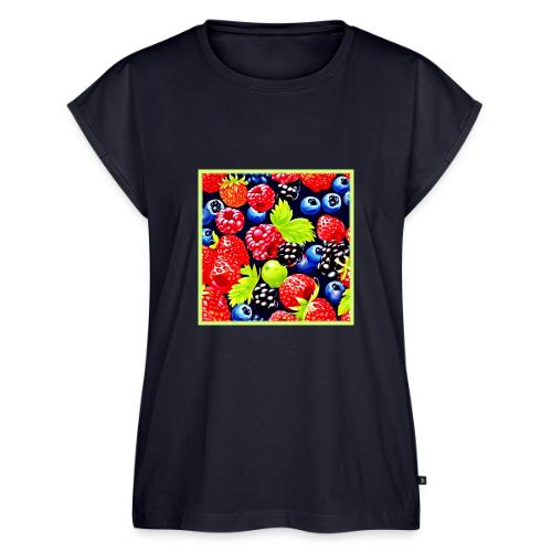 Colorful Berry Medley Design - Women's Premium Roll Up Sleeve T-Shirt