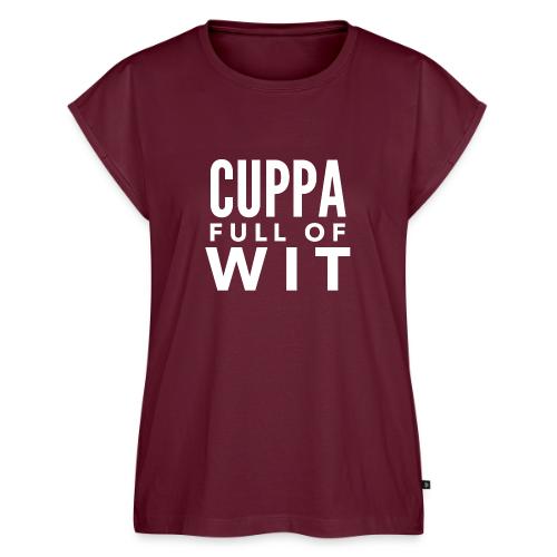Cuppa Full of Wit - Women's Premium Roll Up Sleeve T-Shirt