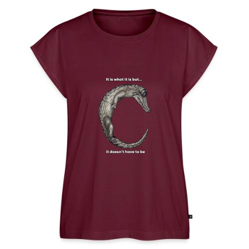 croc with text - Women's Premium Roll Up Sleeve T-Shirt