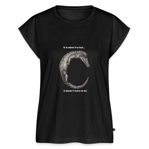 croc with text - Women's Premium Roll Up Sleeve T-Shirt