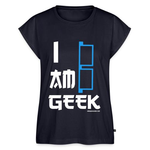 iamGEEK Retro Future - Women's Premium Roll Up Sleeve T-Shirt