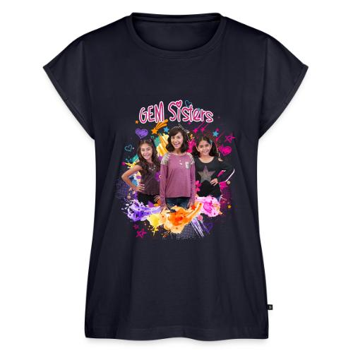 GEM Sisters Color Splash (Bright) - Women's Premium Roll Up Sleeve T-Shirt
