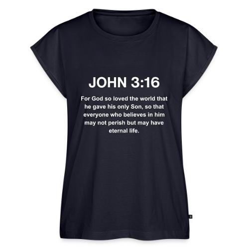 John 3:16 Christian Apparel â White - Women's Premium Roll Up Sleeve T-Shirt