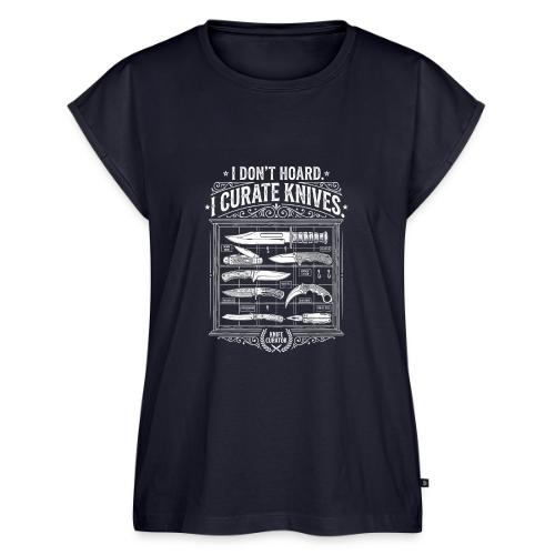 Knife Curator I Don't Hoard Funny Knife Collector - Women's Premium Roll Up Sleeve T-Shirt