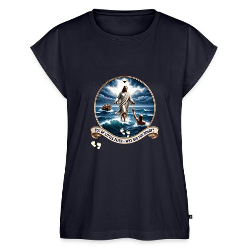 Walking On Water Faith T Shirt, Christian Miracle - Women's Premium Roll Up Sleeve T-Shirt