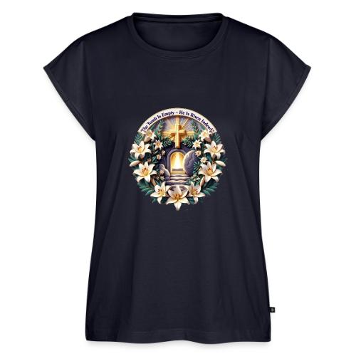 Easter The Tomb Is Empty T Shirt, Christian Gift - Women's Premium Roll Up Sleeve T-Shirt