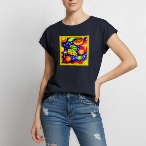 Tropical Fruits in the Starry Sky. Buy Now - Women's Premium Roll Up Sleeve T-Shirt