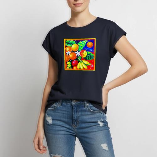 Stunning Fruits Starry Sky. Buy Now - Women's Premium Roll Up Sleeve T-Shirt