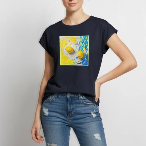 Lemons in a Splash - Women's Premium Roll Up Sleeve T-Shirt