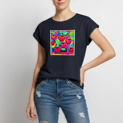 Pop Art Cherry Burst - Women's Premium Roll Up Sleeve T-Shirt