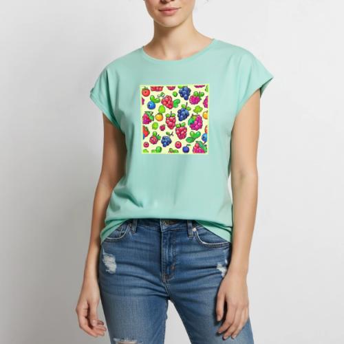 Berry Fruit Pattern Design - Women's Premium Roll Up Sleeve T-Shirt