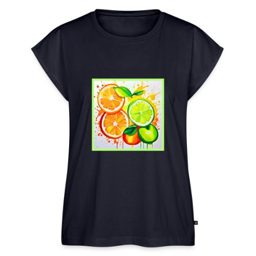Neon Chaos Liquid Color Explosion - Women's Premium Roll Up Sleeve T-Shirt