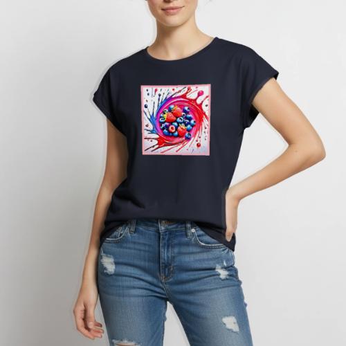 Berry Splash: Color Burst - Women's Premium Roll Up Sleeve T-Shirt