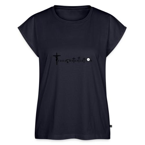 Transubstantiation Black Letters - Women's Premium Roll Up Sleeve T-Shirt