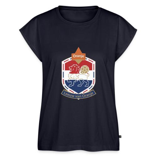 Netherlands Lion Crest T-Shirt, Dutch Badge Gift - Women's Premium Roll Up Sleeve T-Shirt