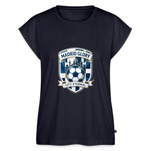 Madrid Skyline Glory T Shirt, Madrid Fan Gift - Women's Premium Roll Up Sleeve T-Shirt