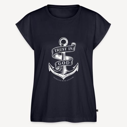 Trust in God - Women's Premium Roll Up Sleeve T-Shirt