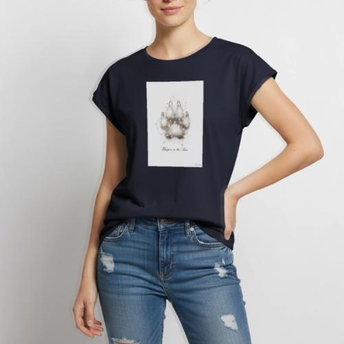 Whispers in the Stars Celestial Dog Mom Paw - Women's Premium Roll Up Sleeve T-Shirt