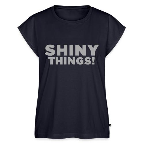 Shiny Things. Funny ADHD Quote - Women's Premium Roll Up Sleeve T-Shirt
