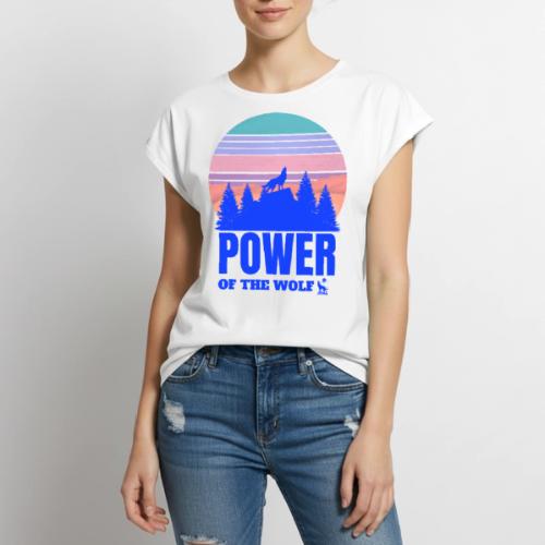 Power Of The Wolf - Women's Premium Roll Up Sleeve T-Shirt