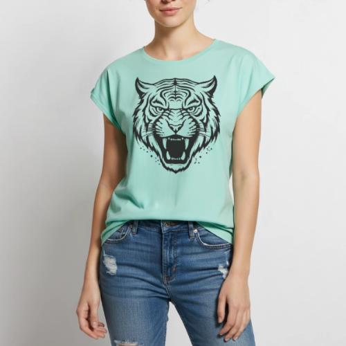 Wild Tiger Fashion, the fury of the feline tiger. - Women's Premium Roll Up Sleeve T-Shirt