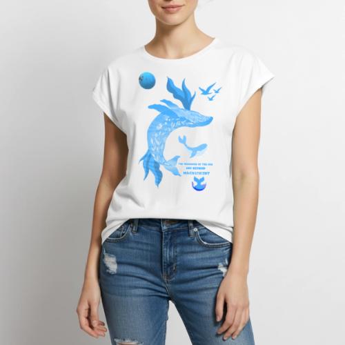 The Wonders Of The Sea - Women's Premium Roll Up Sleeve T-Shirt