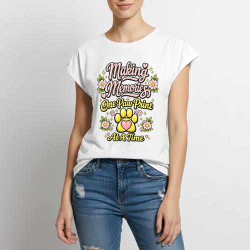 Making Memories One Paw Print At A Time - Women's Premium Roll Up Sleeve T-Shirt