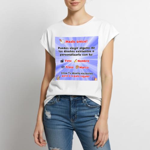 Personalized Souvenirs with Photo, Phrase, Design - Women's Premium Roll Up Sleeve T-Shirt