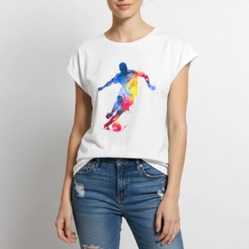 Soccer: Splash Kick - Women's Premium Roll Up Sleeve T-Shirt