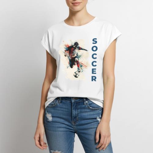 Soccer Power Move - Women's Premium Roll Up Sleeve T-Shirt