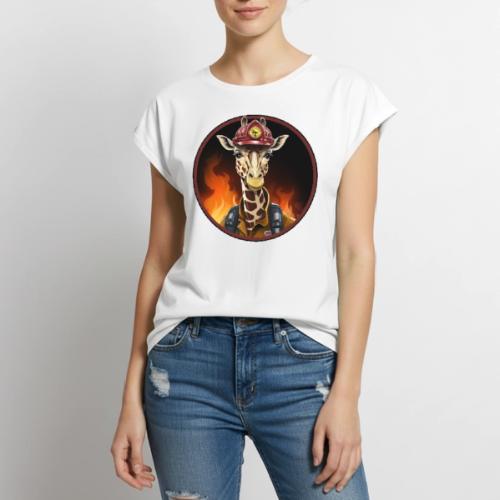 Fireman giraffe - Women's Premium Roll Up Sleeve T-Shirt